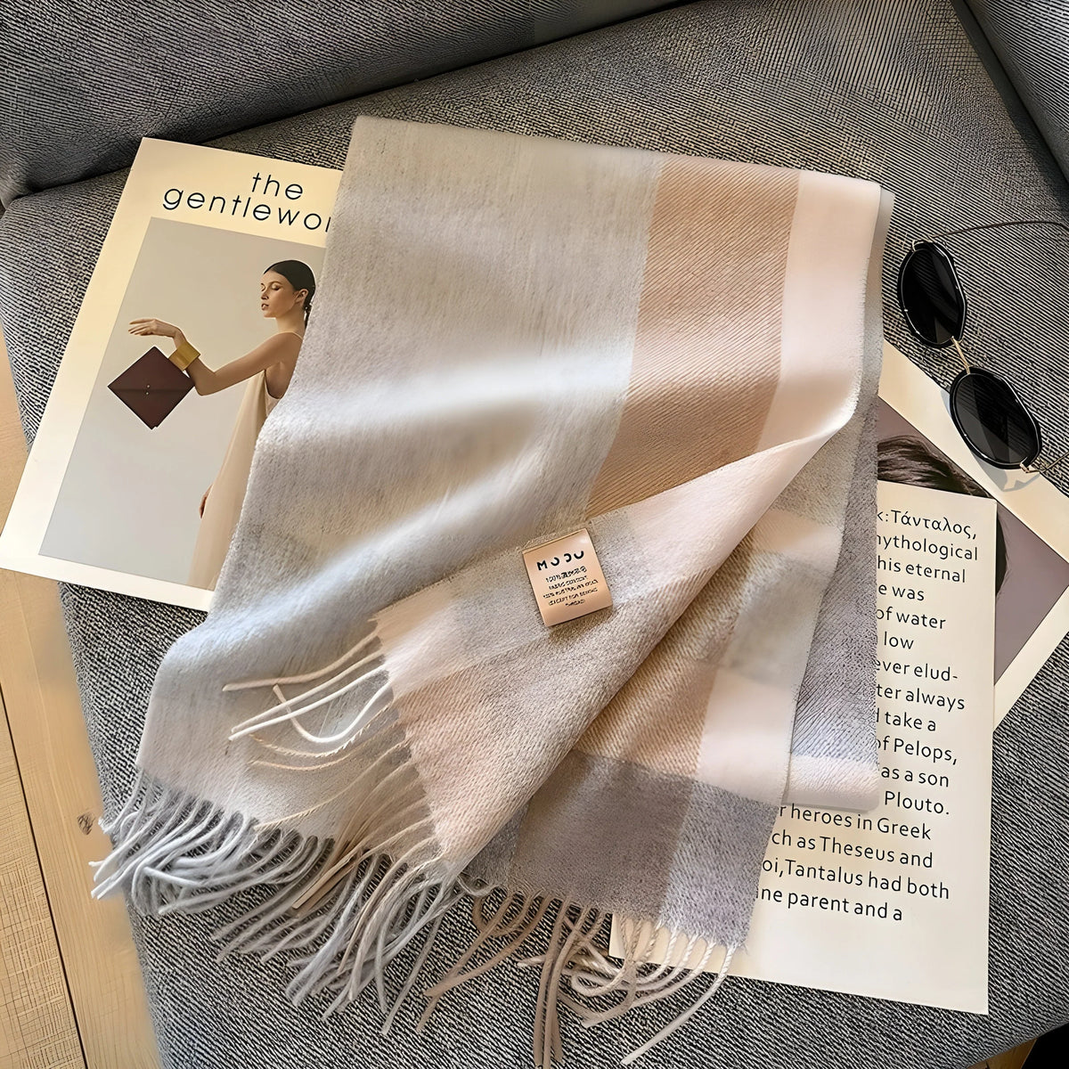 Stylish British Checked Cashmere Women's Winter Scarf - Victoria 12