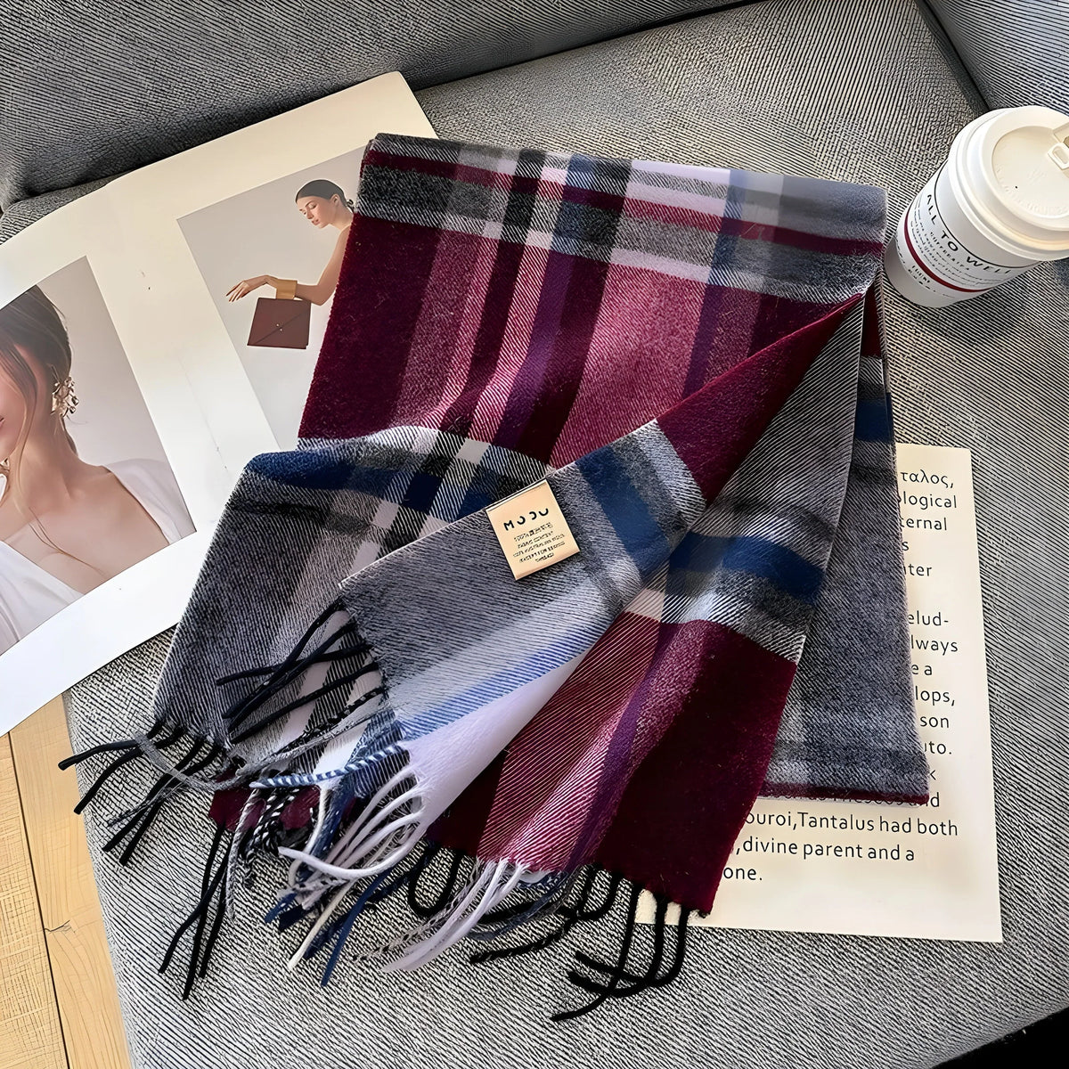 Stylish British Checked Cashmere Women's Winter Scarf - Victoria 8
