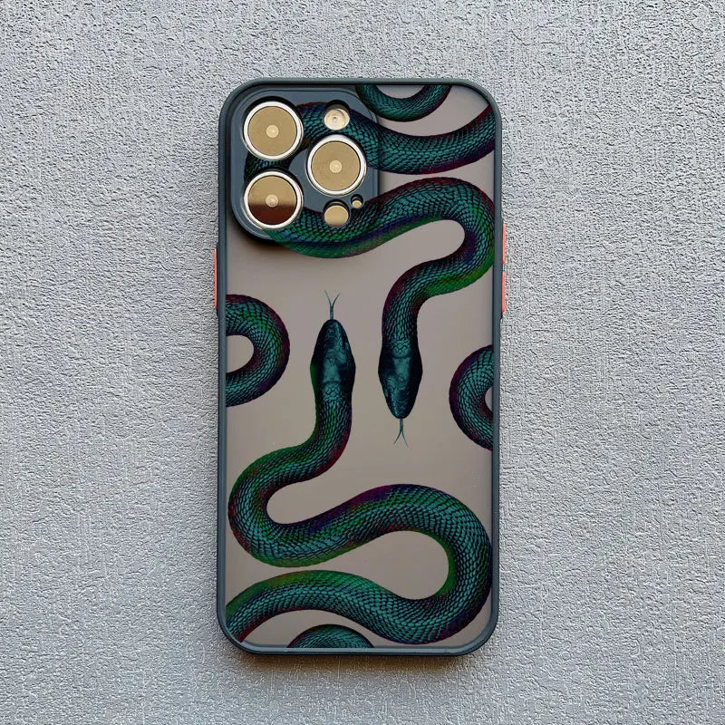 Stylish Metallic Serpent Motif iPhone Case - Slim Design for iPhone 14 Pro, 14, 13 10