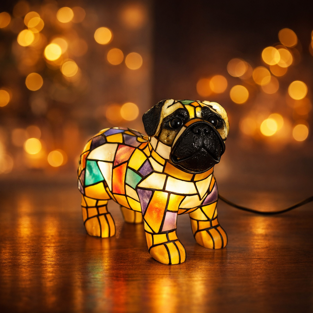 Table Lamp Decorative Resin Dog Figurine Accent Light 2