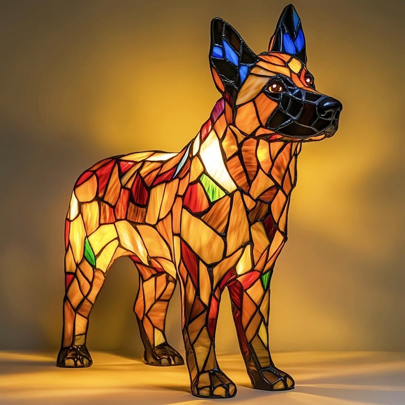 Table Lamp Decorative Resin Dog Figurine Accent Light 8