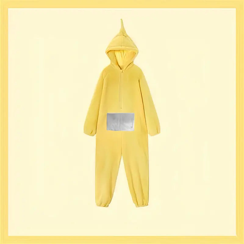 Teletubbies Kostuum Pyjama - Flanel Jumpsuit met Capuchon 0