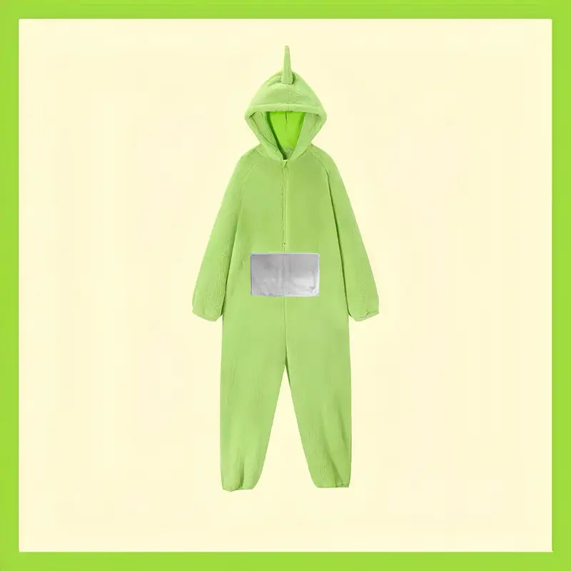 Teletubbies Kostuum Pyjama - Flanel Jumpsuit met Capuchon 3
