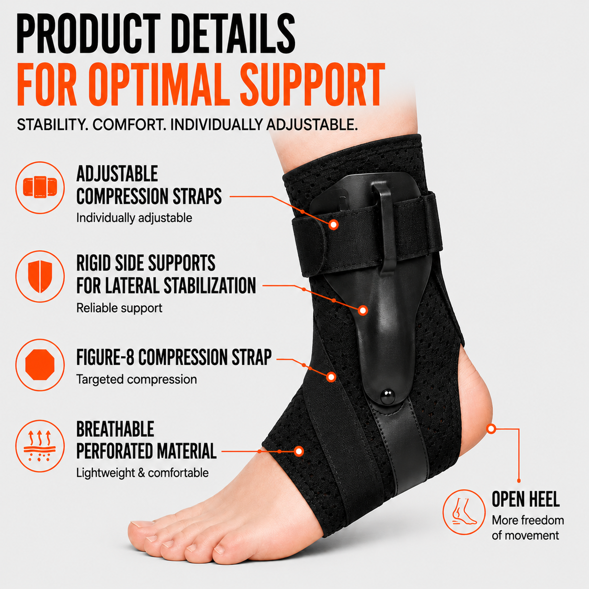 Thrives Outdoor | Ankuraid Adjustable Ankle Support Brace 3