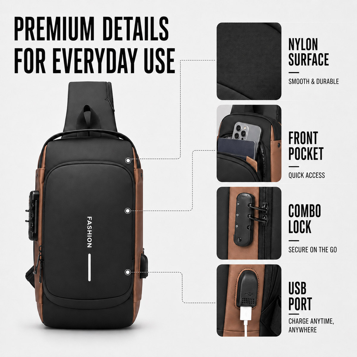 Thrives Outdoor | Anti Theft Chest Sling Bag 3
