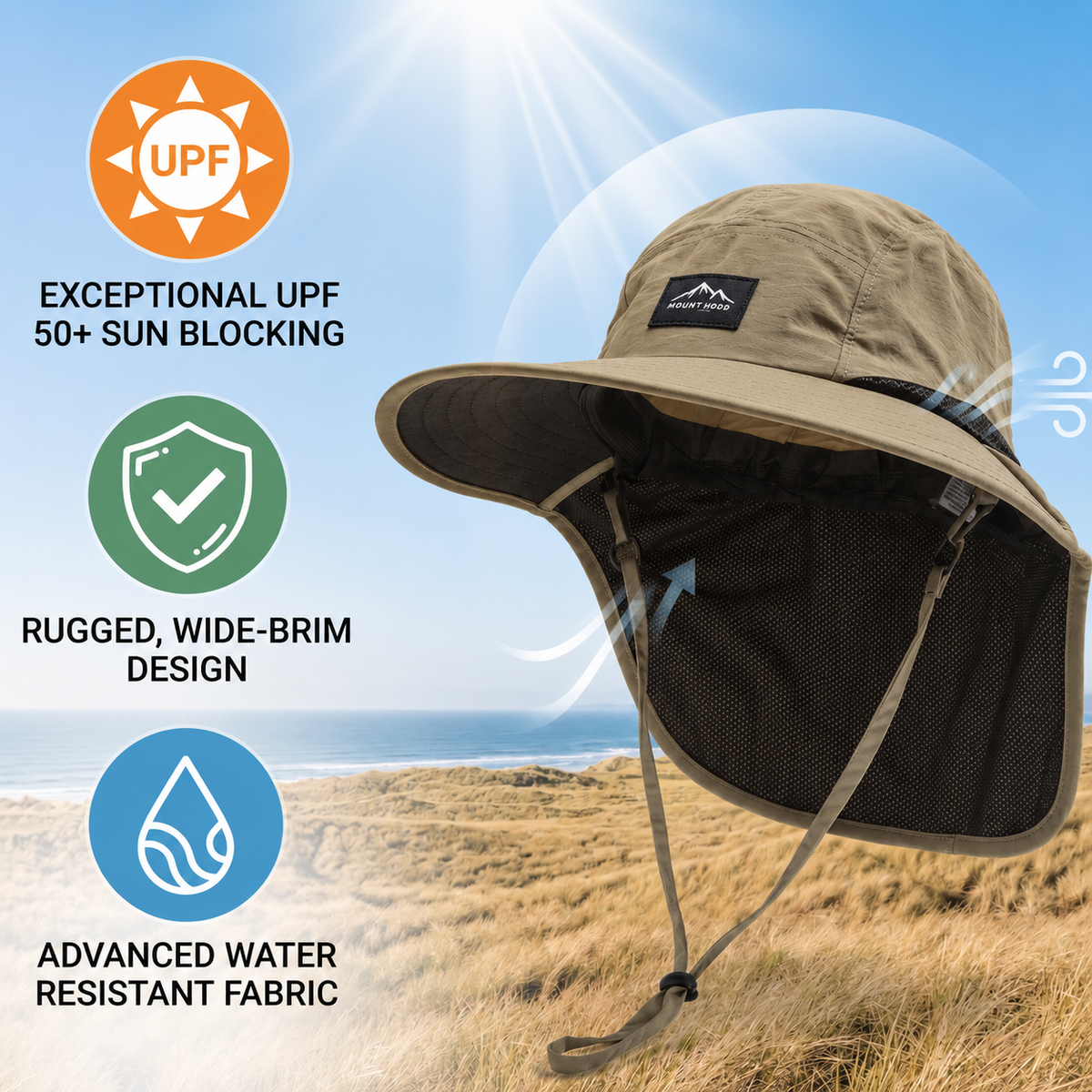 Thrives Outdoor | Brimveil Sun Protection Hat with Neck Flap | UPF 50+ 3