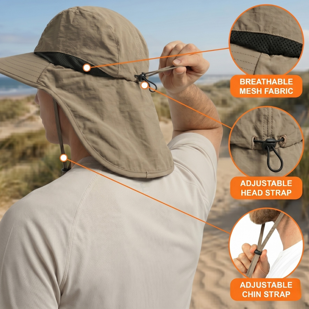 Thrives Outdoor | Brimveil Sun Protection Hat with Neck Flap | UPF 50+ 4