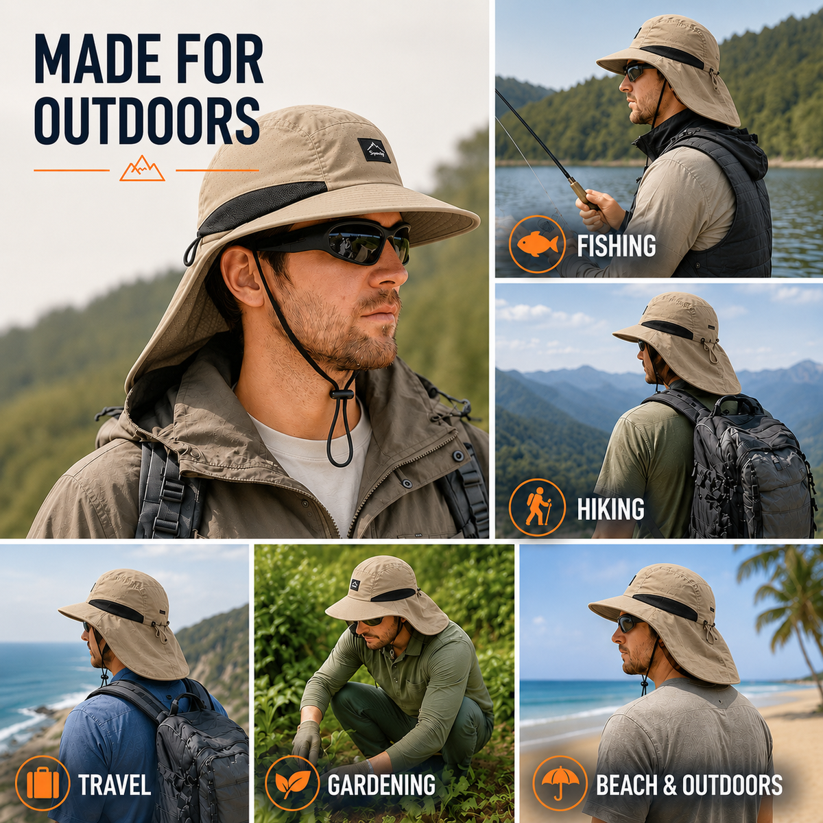 Thrives Outdoor | Brimveil Sun Protection Hat with Neck Flap | UPF 50+ 7