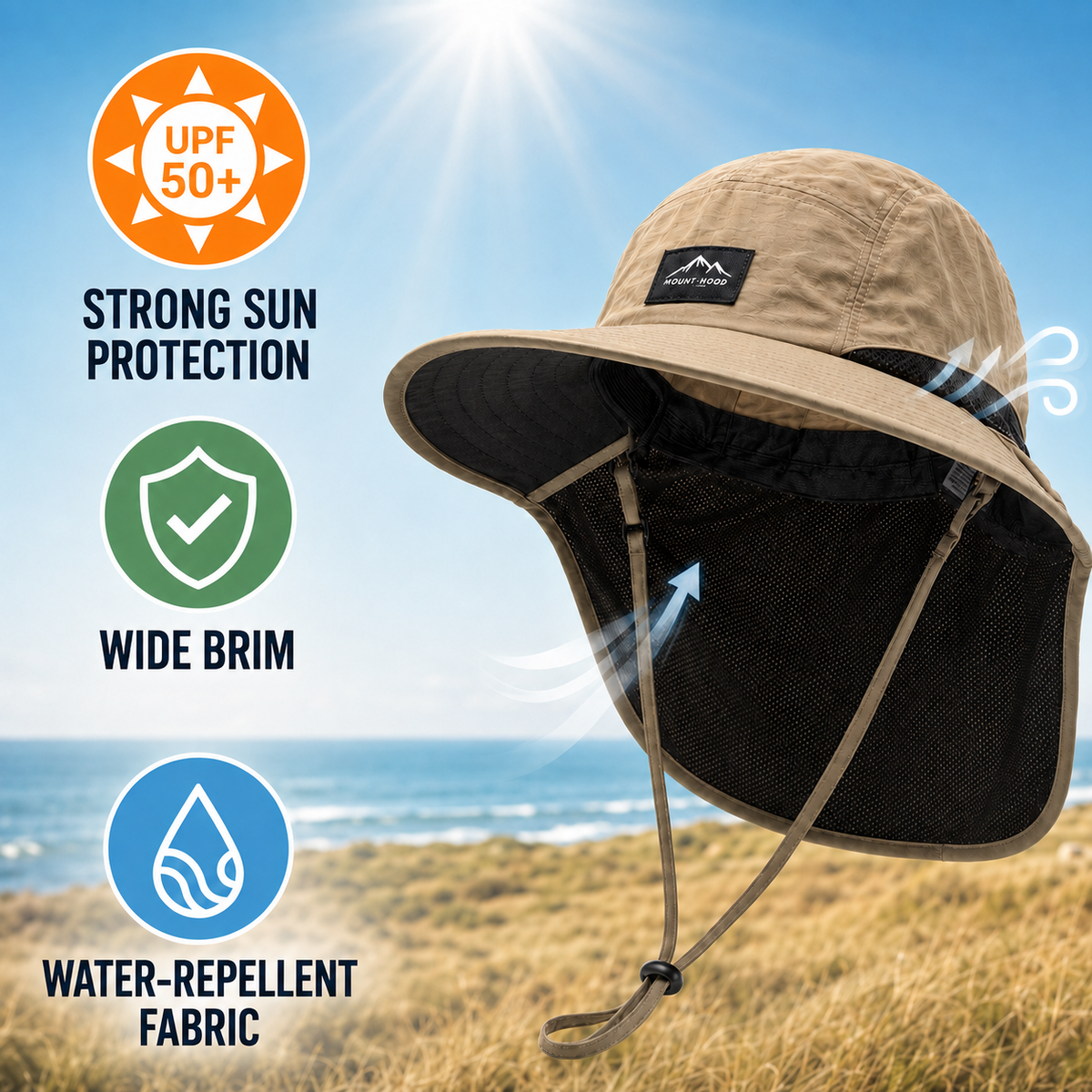 Thrives Outdoor | Brimwick Wide-Brim Hat with Neck Protection 2