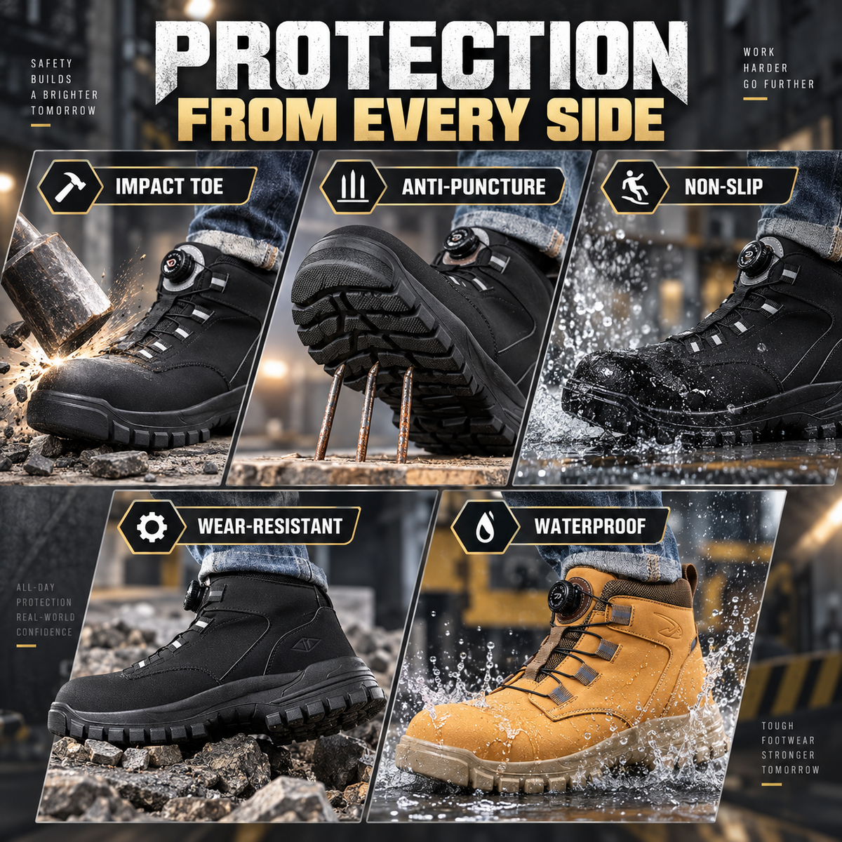 Thrives Outdoor | FortiStride Ankle Height Safety Boots 5