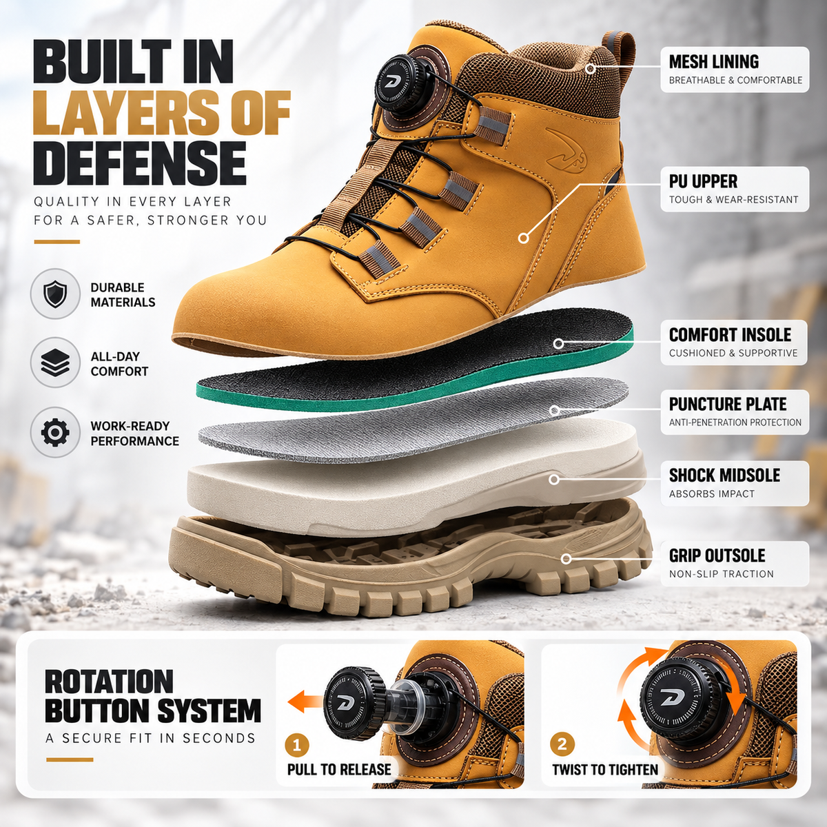 Thrives Outdoor | FortiStride Ankle Height Safety Boots 6