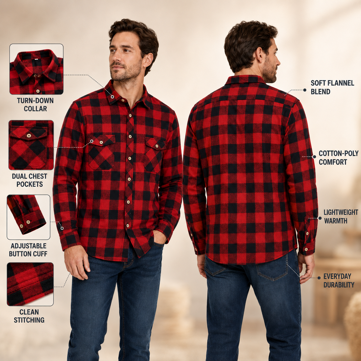 Thrives Outdoor | Long Sleeve Flannel Shirt 4