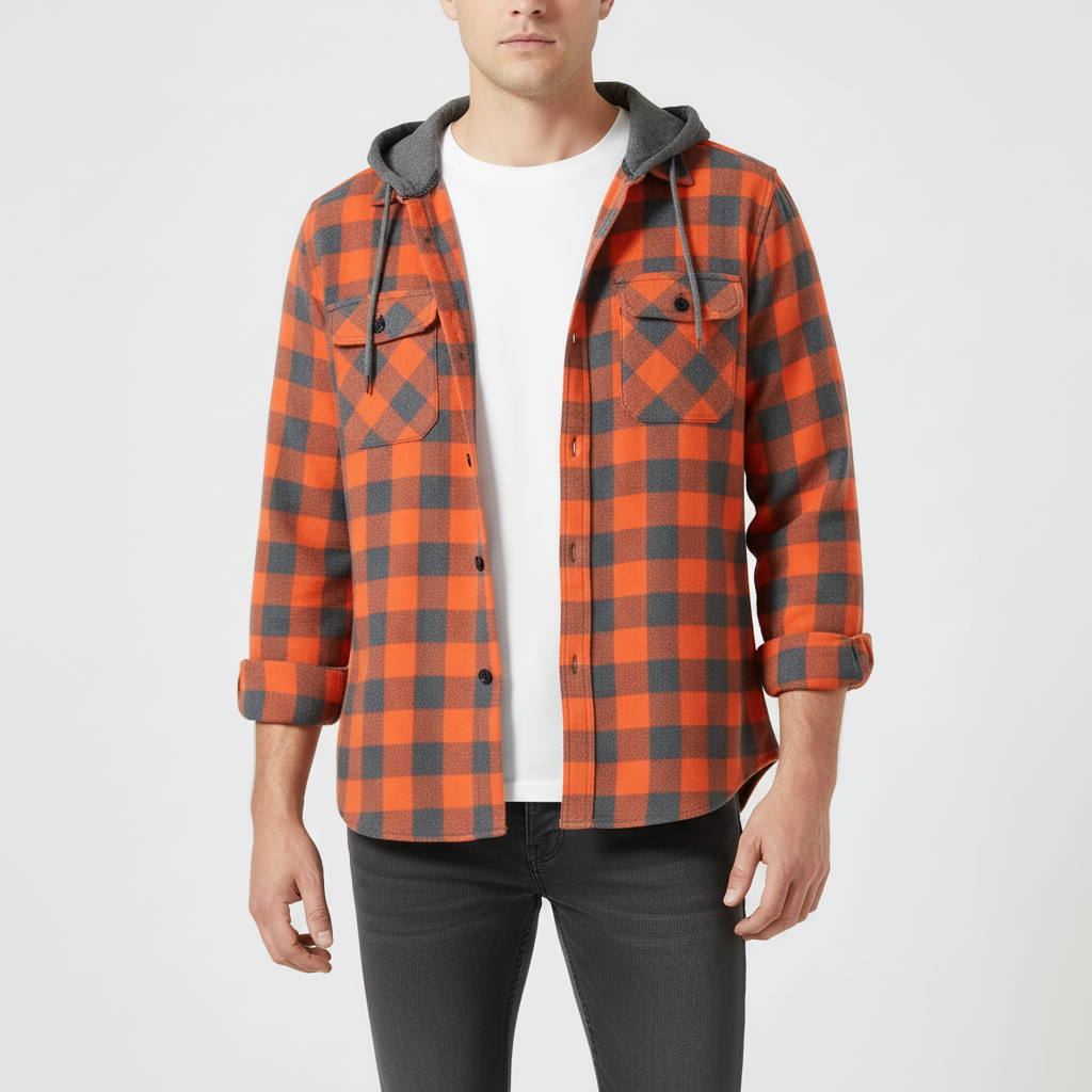 Thrives Outdoor | Long Sleeve Hooded Flannel Shirt 8