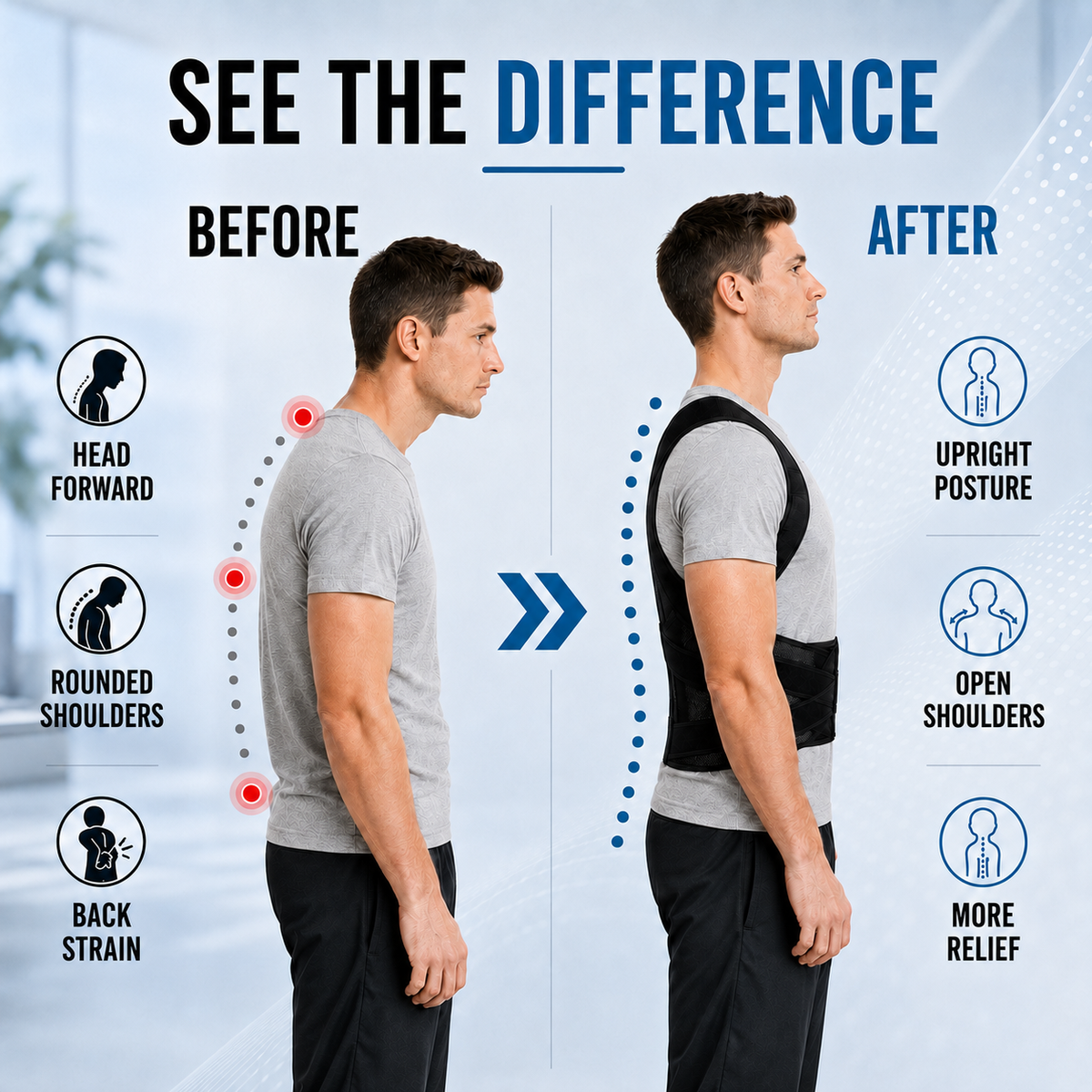 Thrives Outdoor | PostuGuard Adjustable Upper Back Brace 2
