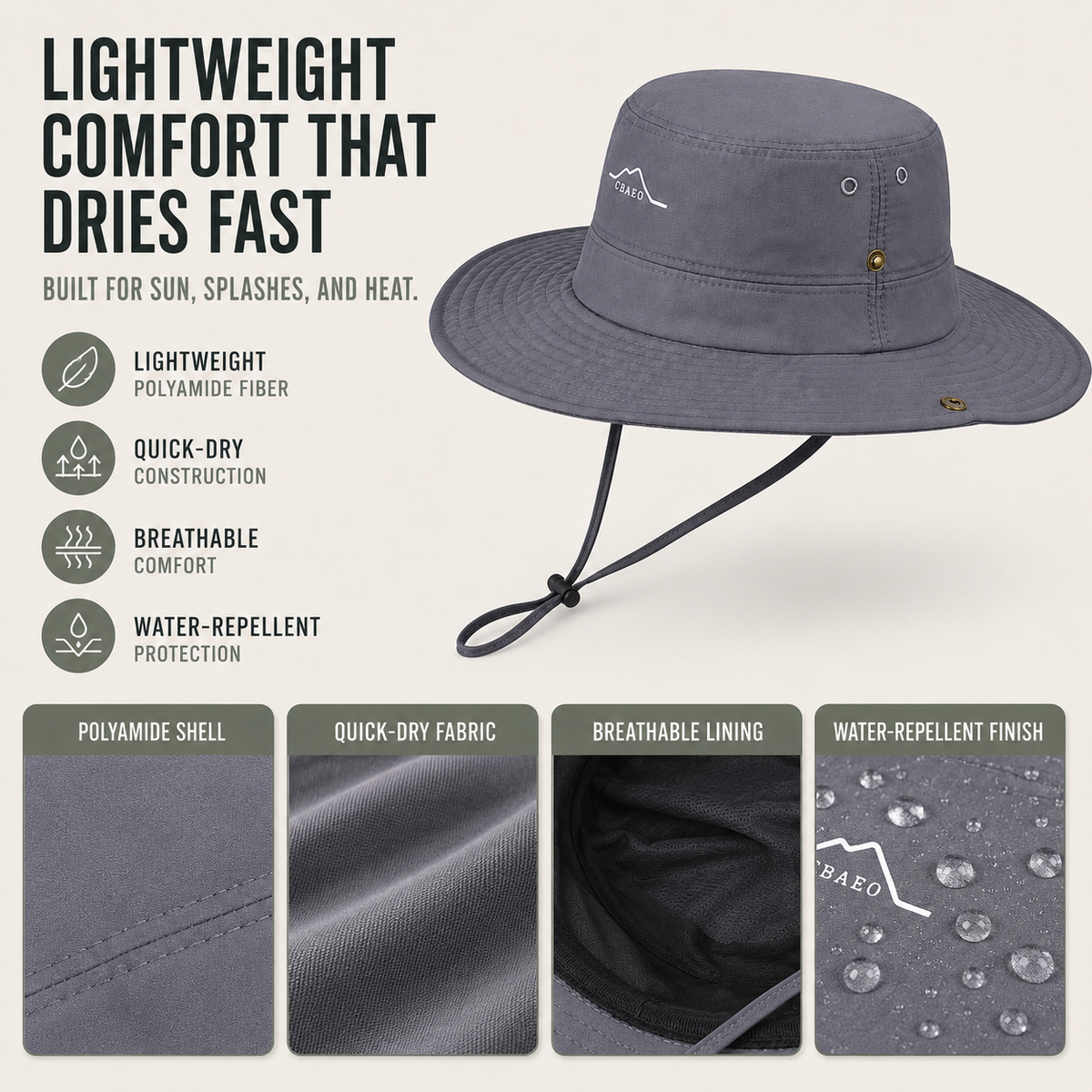 Thrives Outdoor | Shadorra Wide-Brim Waterproof Outdoor Hat 3
