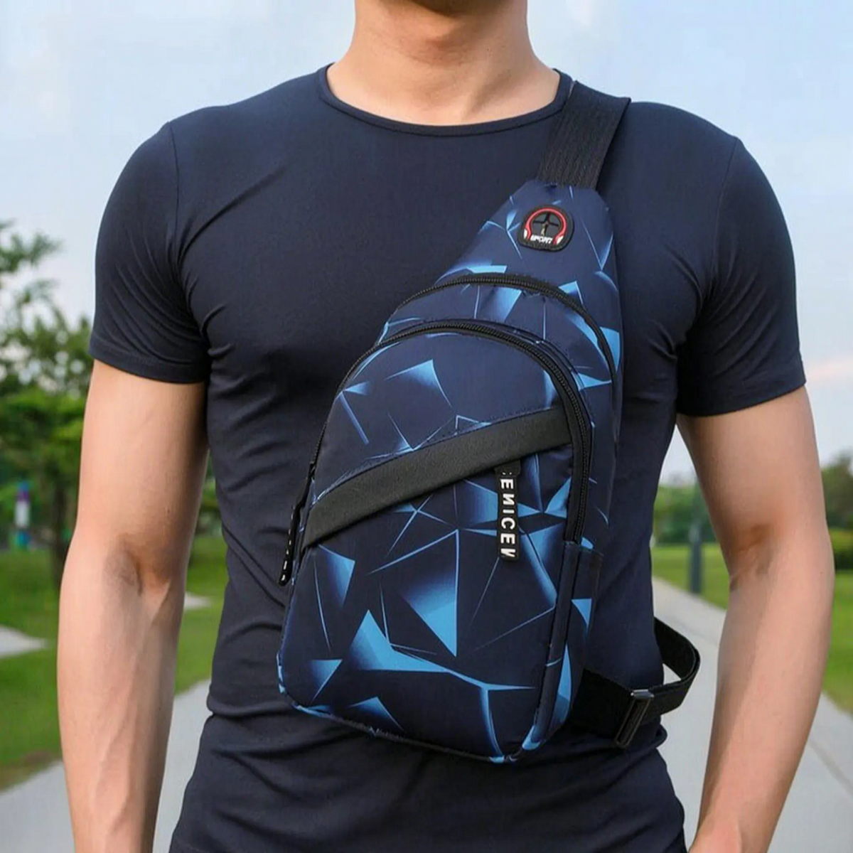Thrives Outdoor | Slantrix Geometric Print Crossbody Chest Bag 1