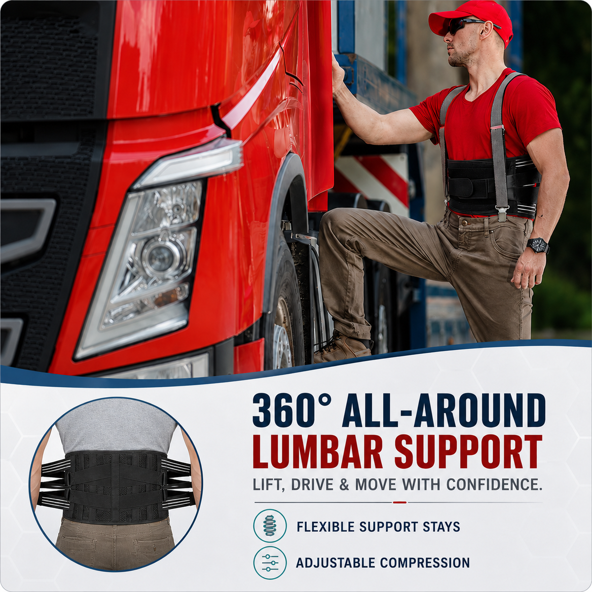 Thrives Outdoor | Spineforte Adjustable Lumbar Support Belt 8