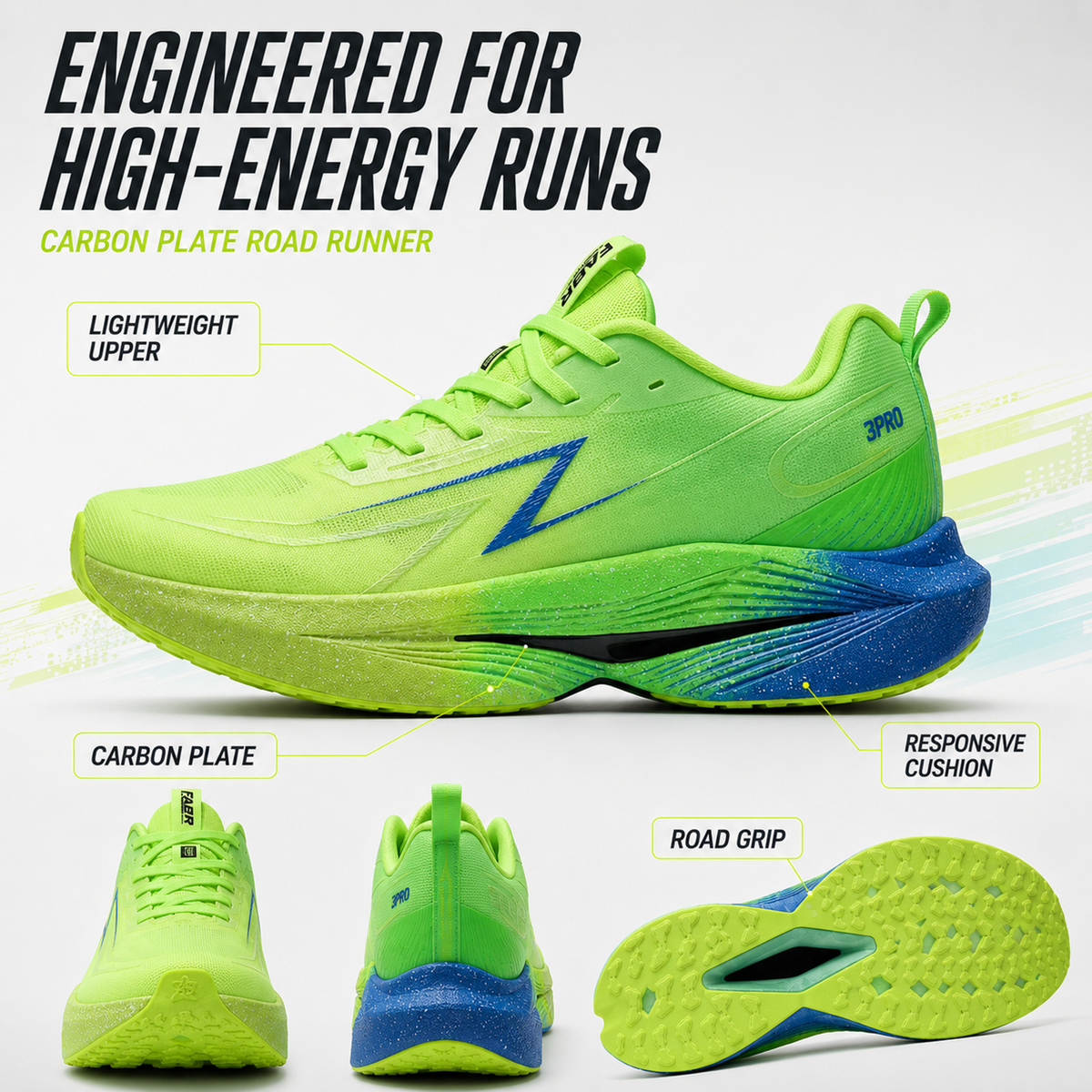 Thrives Outdoor | Stridovex Lightweight Carbon Plate Running Shoe 2