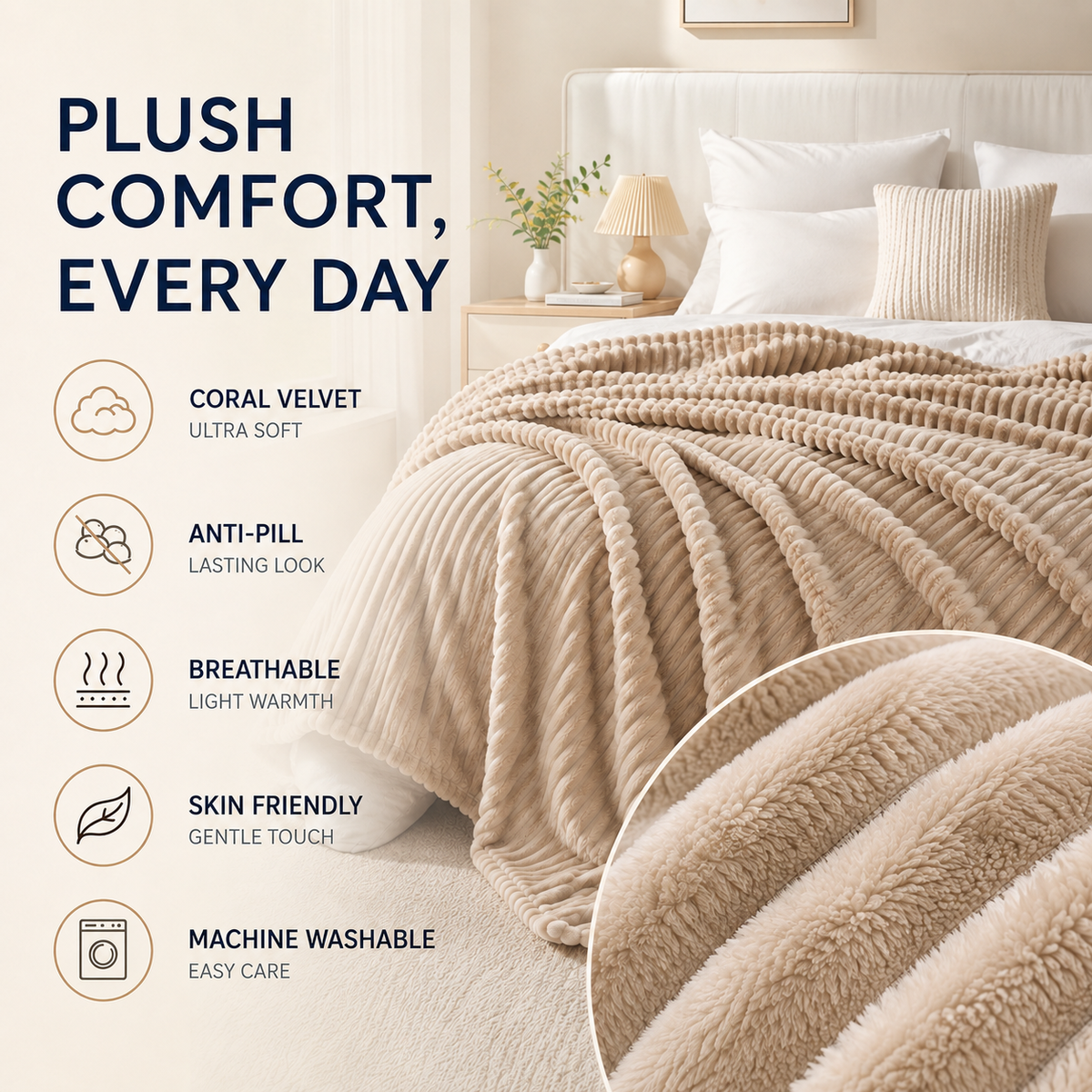 Thrives Outdoor | Thick Coral Velvet Throw 2
