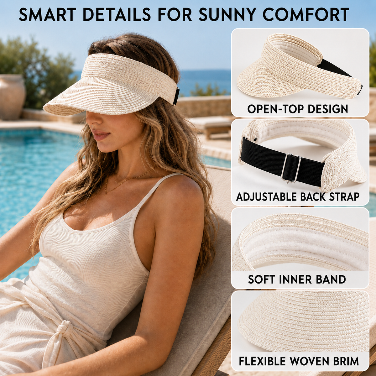 Thrives Outdoor | Vandra Woven Wide Brim Visor 3