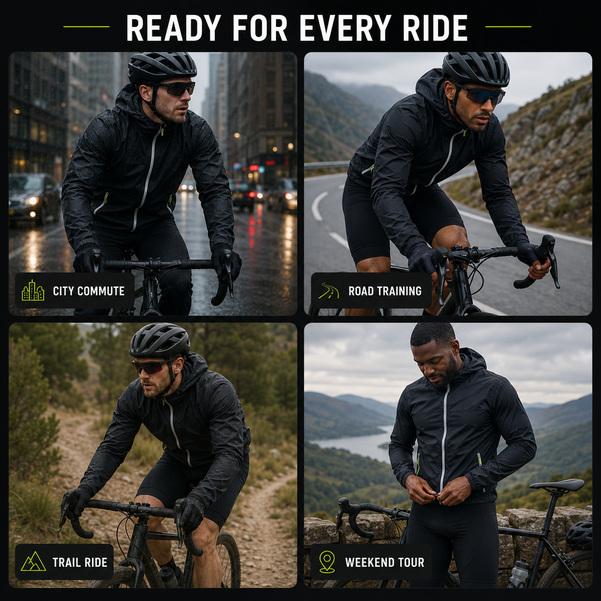 Thrives Outdoor | Velocira Hooded Cycling Rain Jacket 7