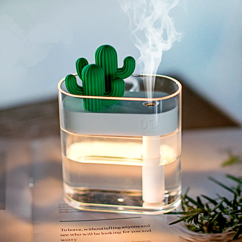 Cactus Aroma Diffuser – Ultrasonic Mist, LED Lighting & 160 ml Tank for Home Use
