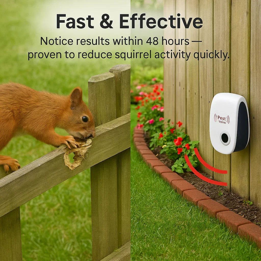 Ultrasonic Outdoor Pest Repeller for Squirrels and Rodents, Safe for Pets 2