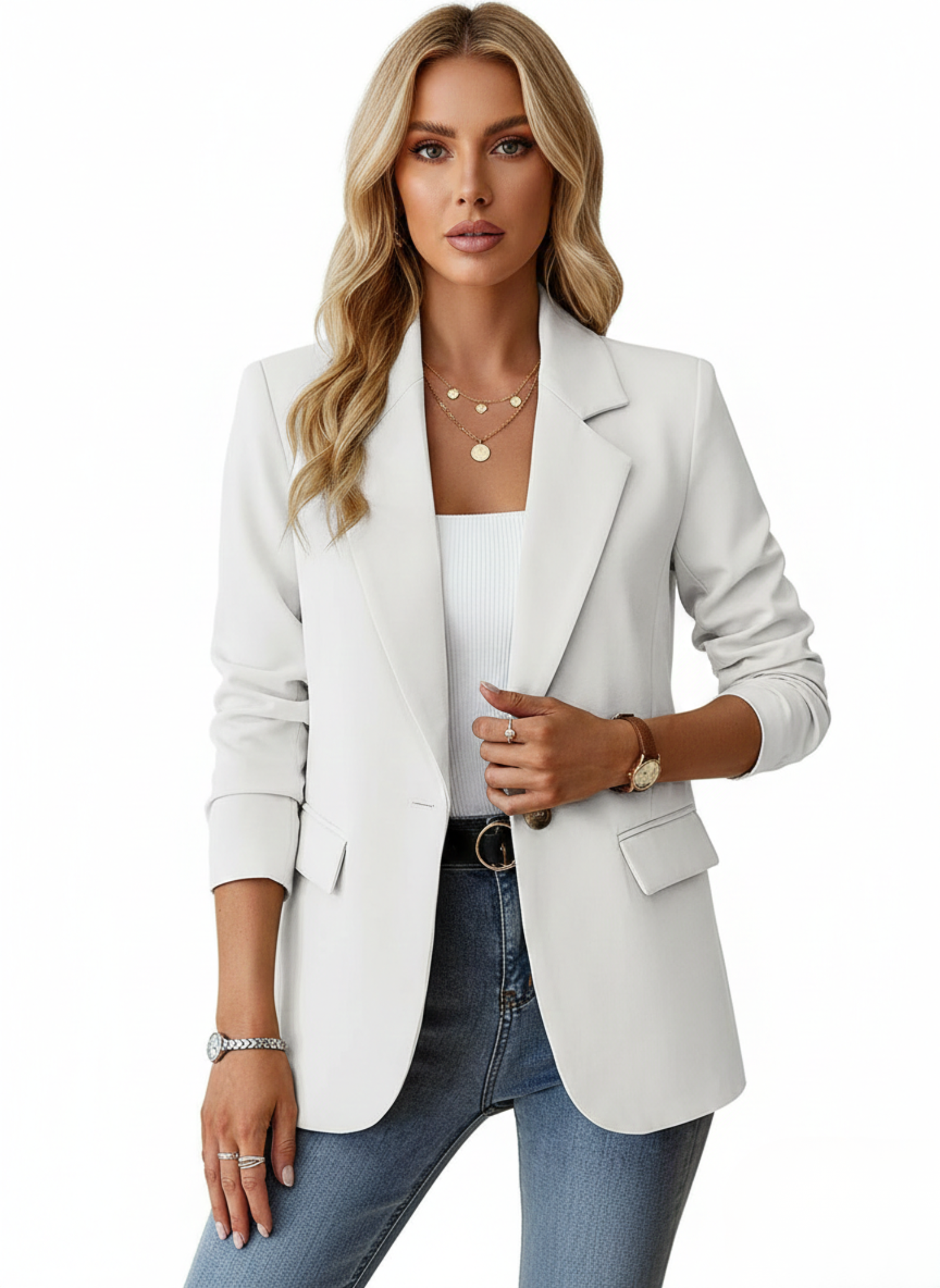 Women’s Chic Blazer Jacket | Single-Button Lapel Work to Weekend Style