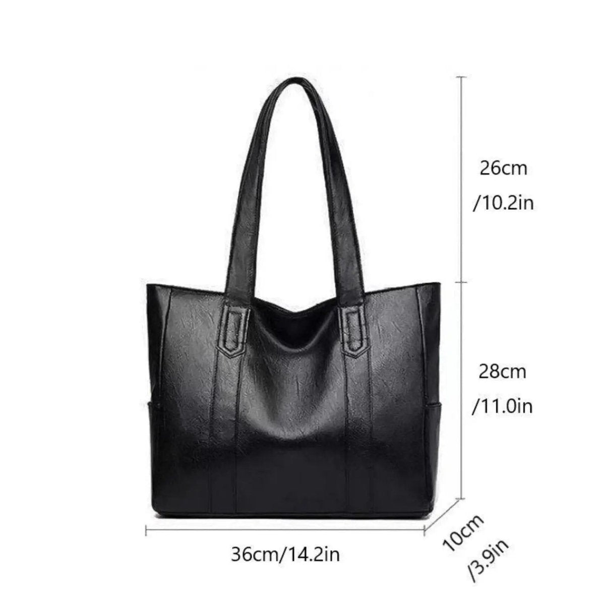 Sac fourre-tout aspect cuir – Spacieux, fermeture zippée et usage quotidien