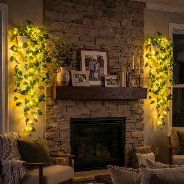 Artificial Ivy Planter Light – Green Vines with Warm LED Lights for Dim Corners