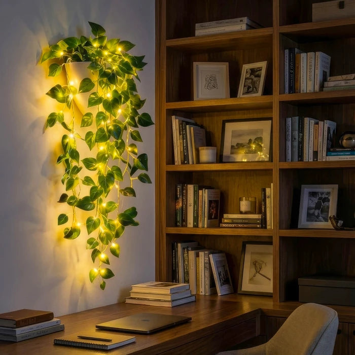 Artificial Ivy Planter Light – Green Vines with Warm LED Lights for Dim Corners