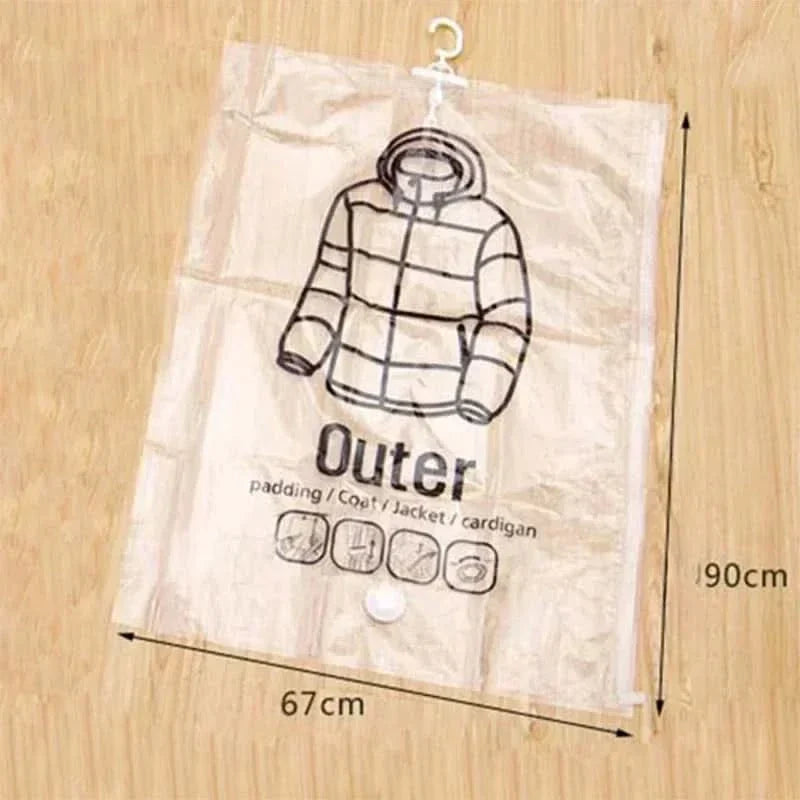 Vacuum Storage Bags for Clothes Set of 3 – Hanging, Space-Saving, Dustproof 1
