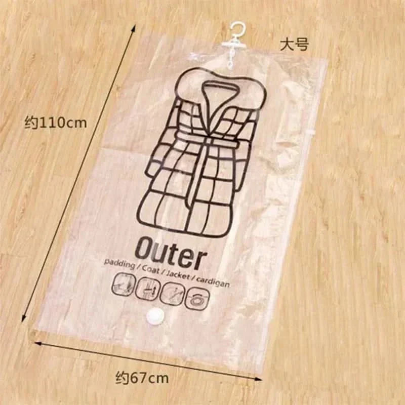 Vacuum Storage Bags for Clothes Set of 3 – Hanging, Space-Saving, Dustproof 8