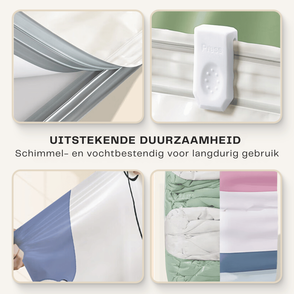 Vakuum-Aufbewahrungsbeutel für Kleidung und Bettwäsche, luftdicht, feuchtigkeitsresistent, wiederverwendbar 5