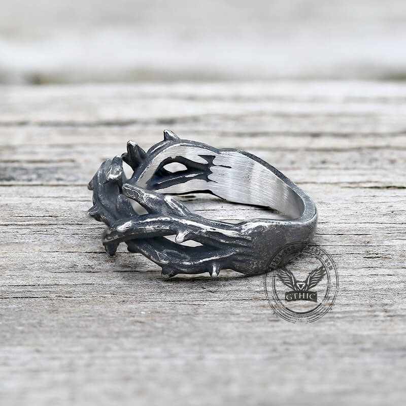 Vintage Jesus Crown of Thorns Stainless Steel Ring 5