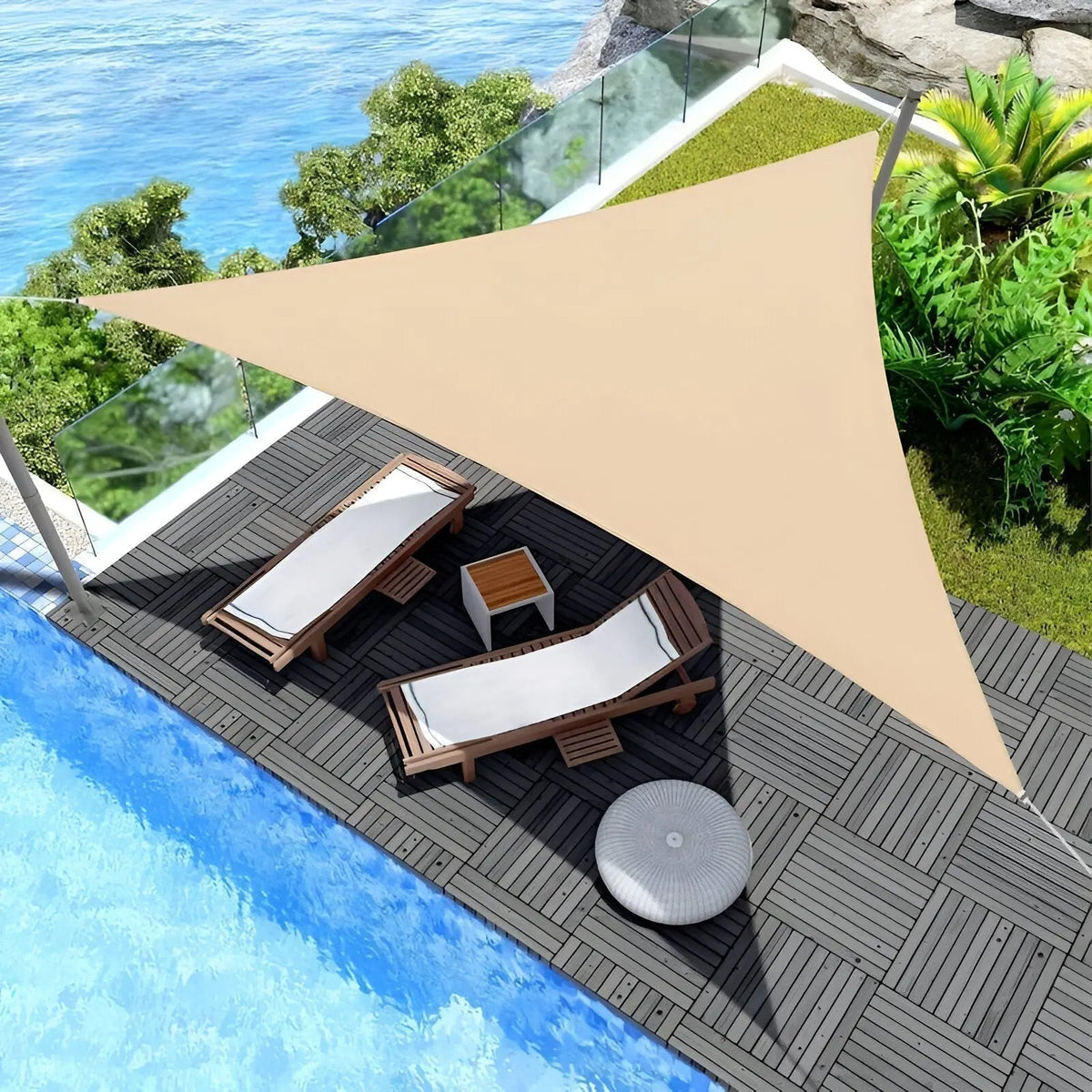 Waterdicht Driehoekig Schaduwdoek – UV Bescherming voor Tuin, Terras & Zwembad 0
