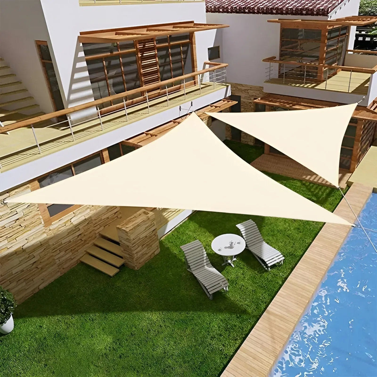 Waterdicht Driehoekig Schaduwdoek – UV Bescherming voor Tuin, Terras & Zwembad 3