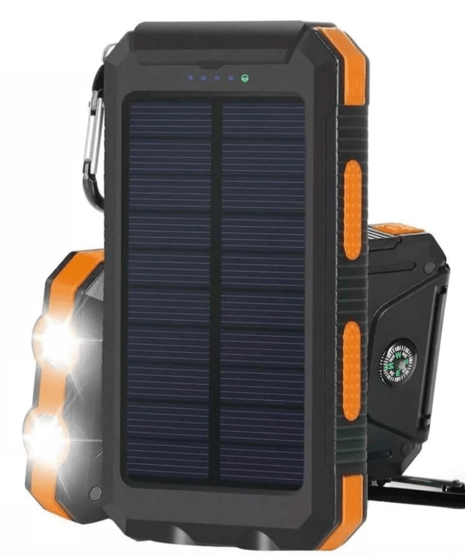 Waterdichte zonne-energie powerbank van 500.000 mAh met dubbele USB-poorten en LED-zaklamp. 2