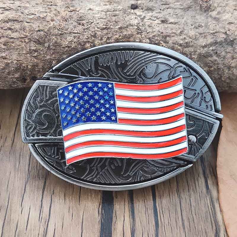 Wearclo | Oval Bull Skull Belt Buckle with Hidden Knife 19