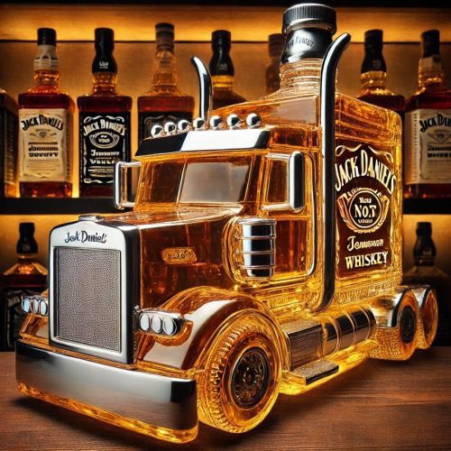 Vrachtwagen-whiskykara f – glazen vrachtwagenfles voor presentatie in de thuisbar