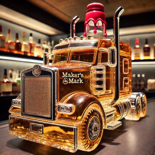 Vrachtwagen-whiskykara f – glazen vrachtwagenfles voor presentatie in de thuisbar