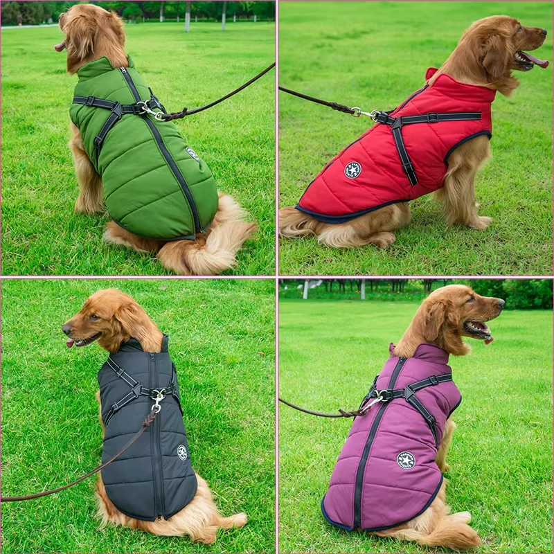 Windproof and Waterproof Dog Jacket with Integrated Harness 11