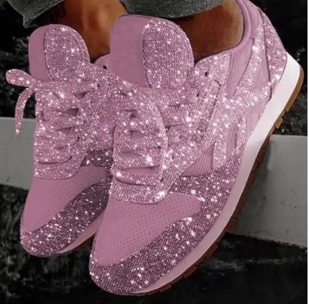 Women's Glitter Sneakers with Cushioned Support and Durable Rubber Sole 1