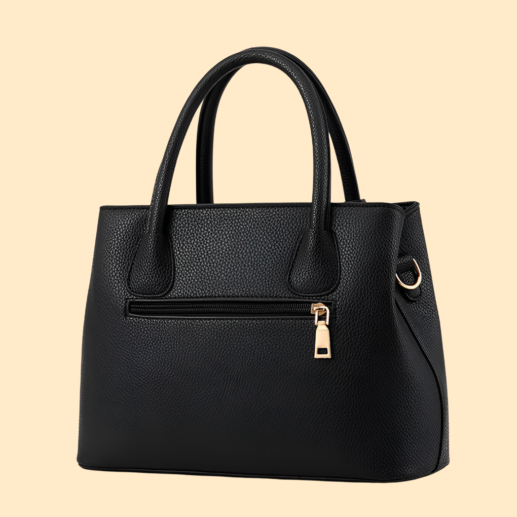 Women's Structured Leather Top Handle Bag with Tassel Accent 0