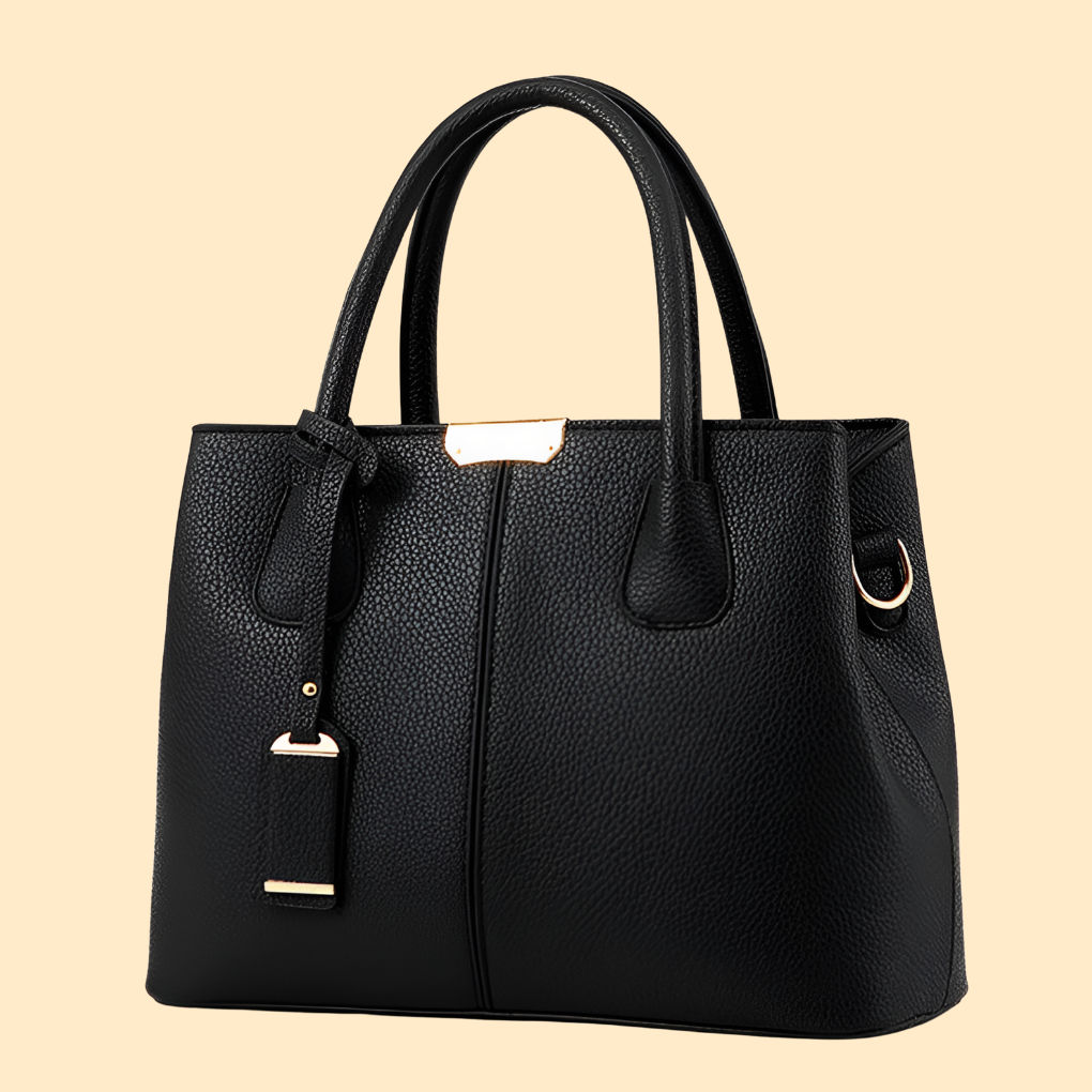 Women's Structured Leather Top Handle Bag with Tassel Accent 2