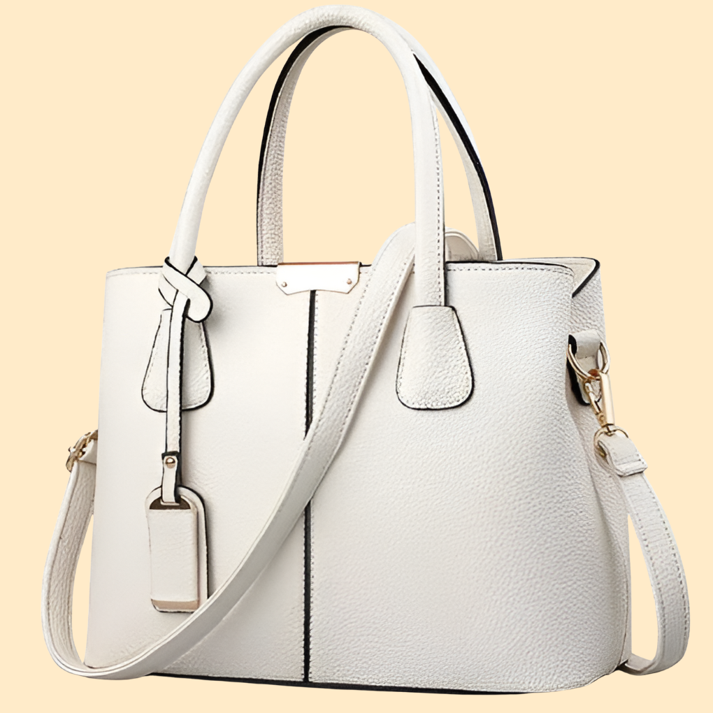 Women's Structured Leather Top Handle Bag with Tassel Accent 7