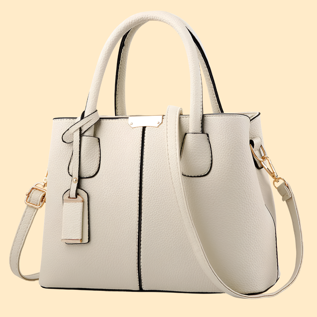 Women's Structured Leather Top Handle Bag with Tassel Accent 8