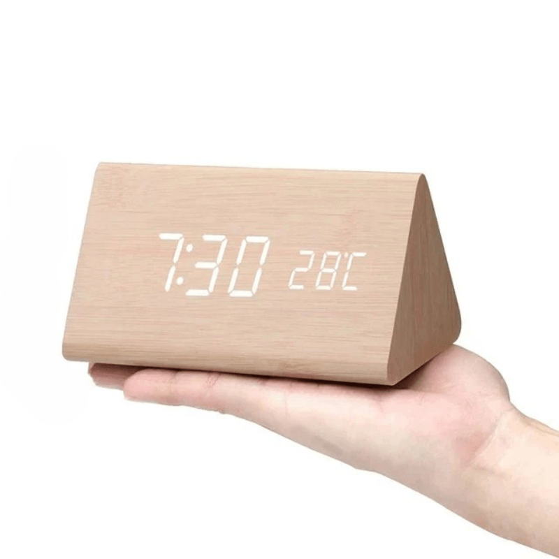 WoodSense | LED-Holzuhr mit Sprachsteuerung & Anpassbarer Helligkeit | Stilvolles Design für Komfort 11