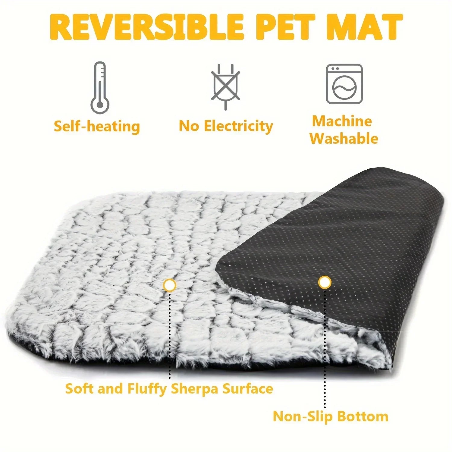 Zelfverwarmend kattenbed voor binnen en buiten, wasbaar en antislip 6