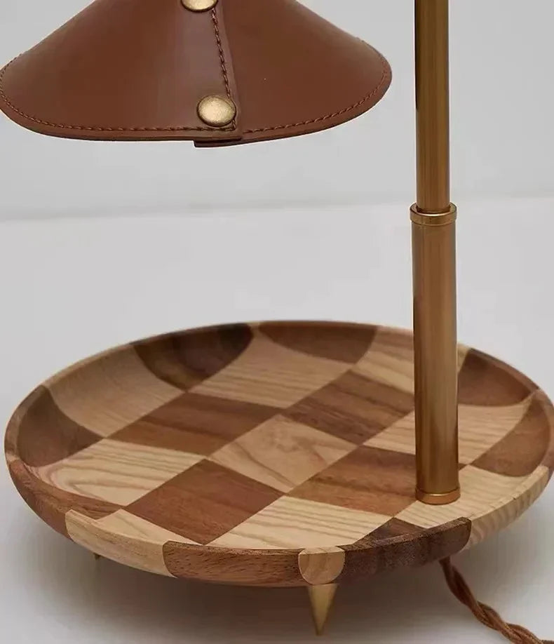 Zen Candle Warmer Lamp - Elegant Table Lamp with Wood and Brass, Warm Ambient Light 4